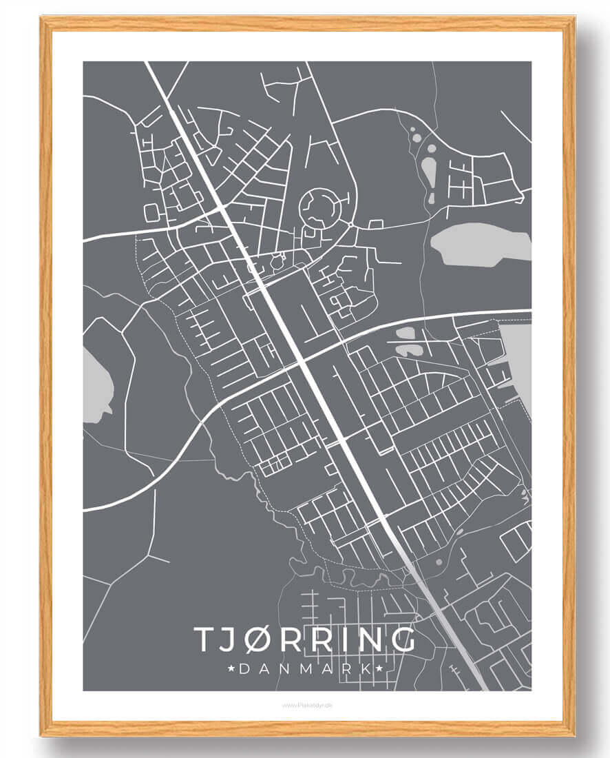 Tjørring   Plakat Grå  Størrelse:   15x21cm  A5