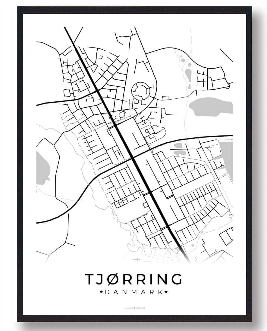 Tjørring   Plakat Hvid  Størrelse:   15x21cm  A5