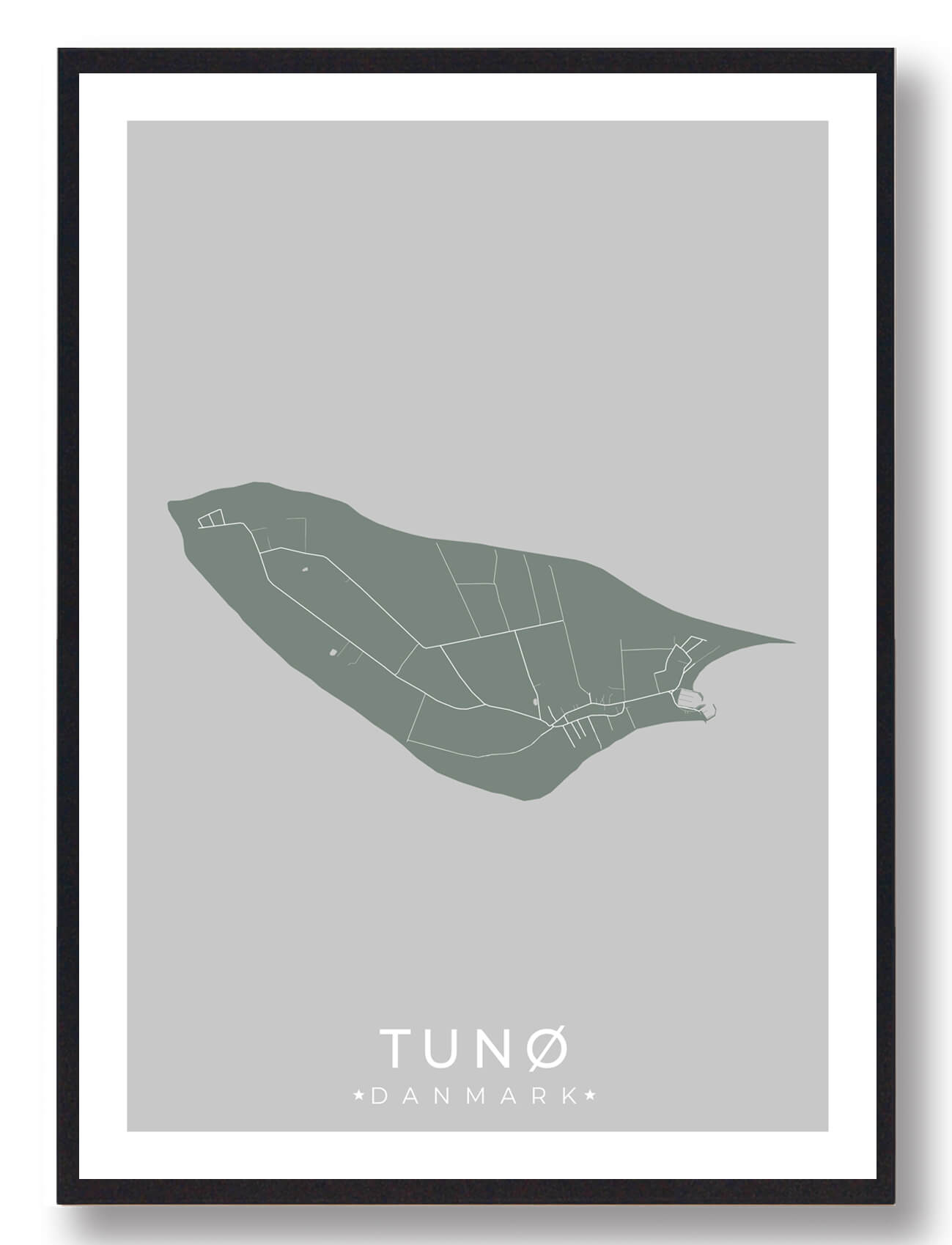 Tunø Plakat Grøn  Størrelse:   15x21cm  A5