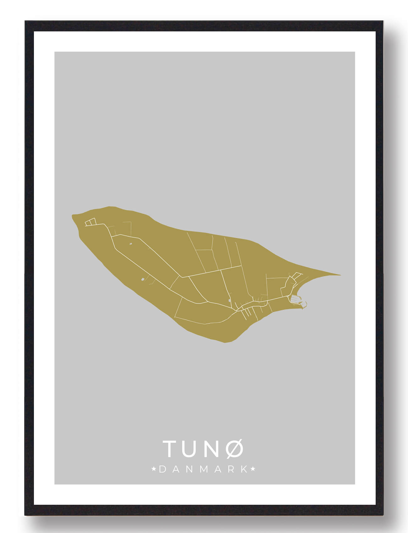 Tunø Plakat Gul  Størrelse:   15x21cm  A5