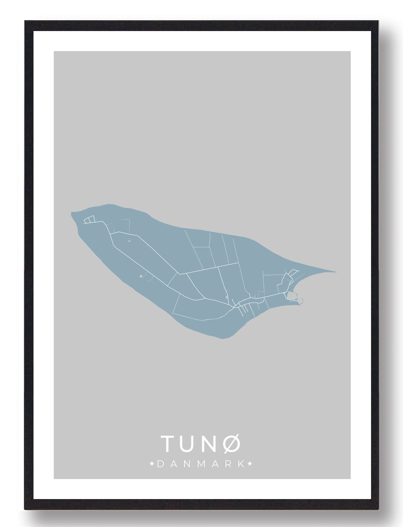 Tunø Plakat Lyseblå  Størrelse:   15x21cm  A5