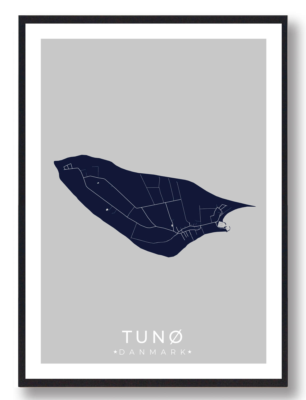 Tunø Plakat Mørkeblå  Størrelse:   15x21cm  A5