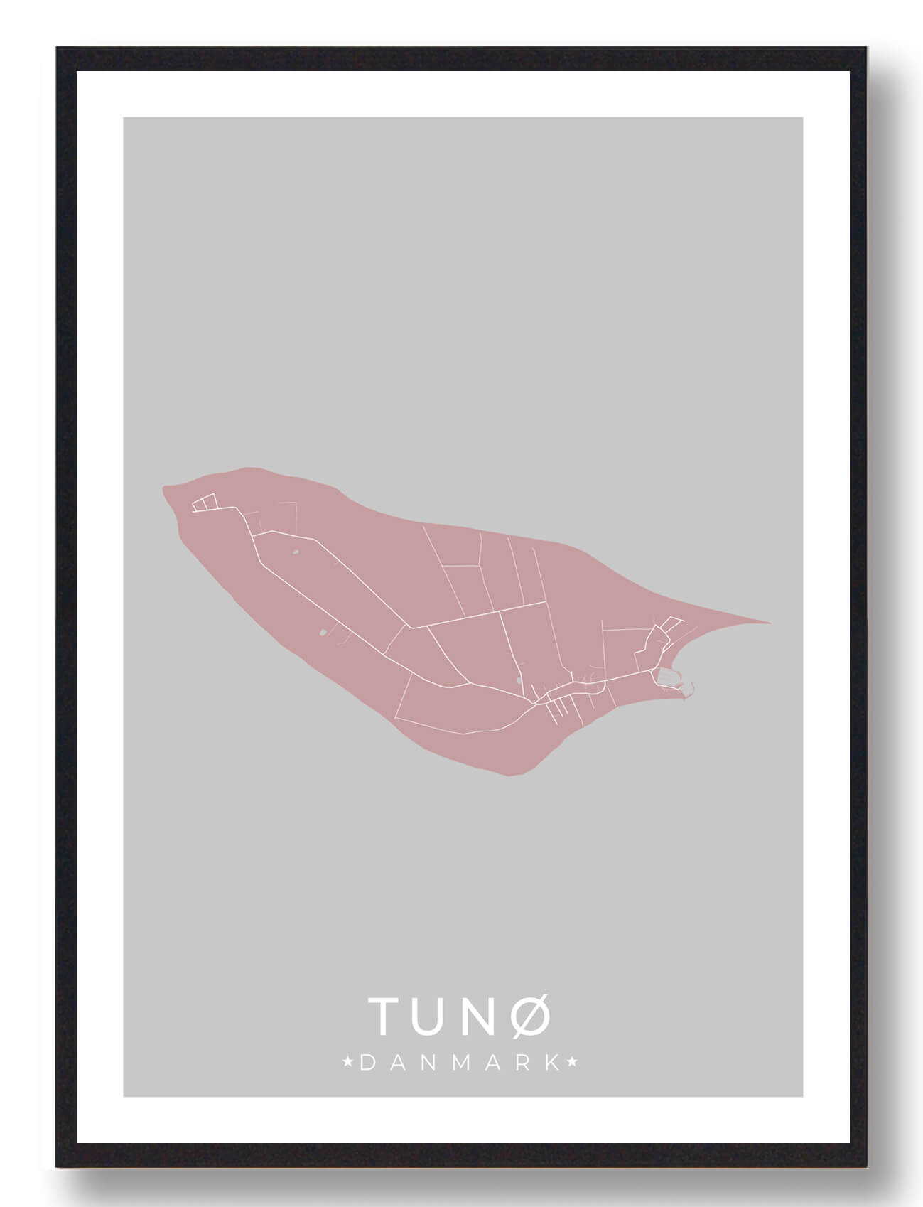 Tunø Plakat Rosa  Størrelse:   15x21cm  A5