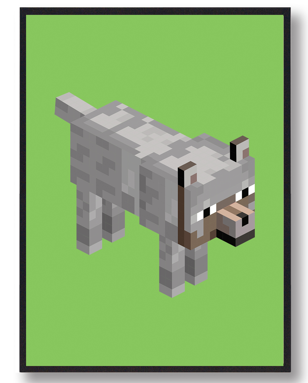 Ulv Grøn Minecraft Gamerplakater  Størrelse:   21x29 7cm  A4