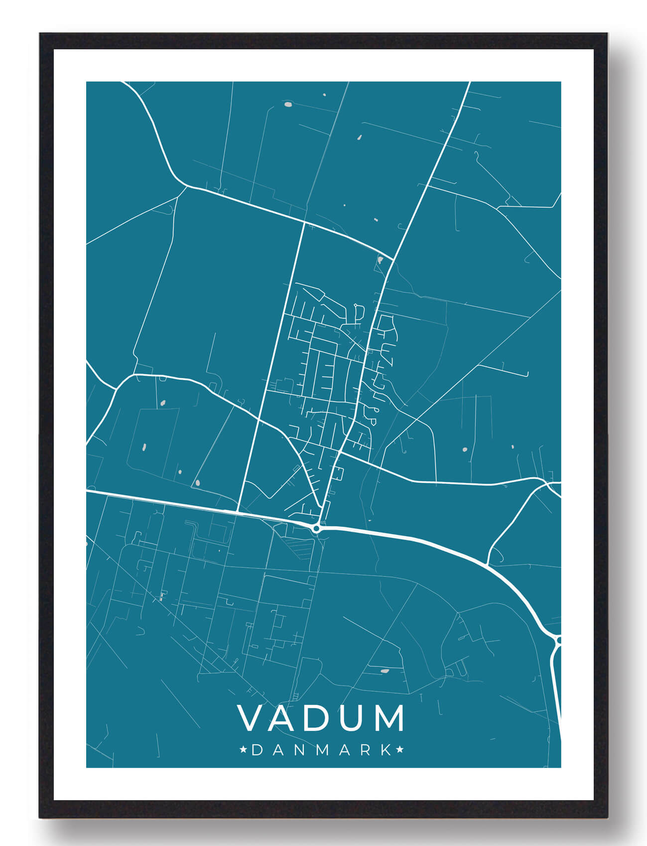 Vadum   Plakat Blå  Størrelse:   15x21cm  A5