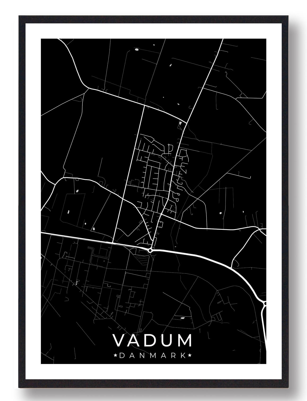 Vadum   Plakat Sort  Størrelse:   15x21cm  A5