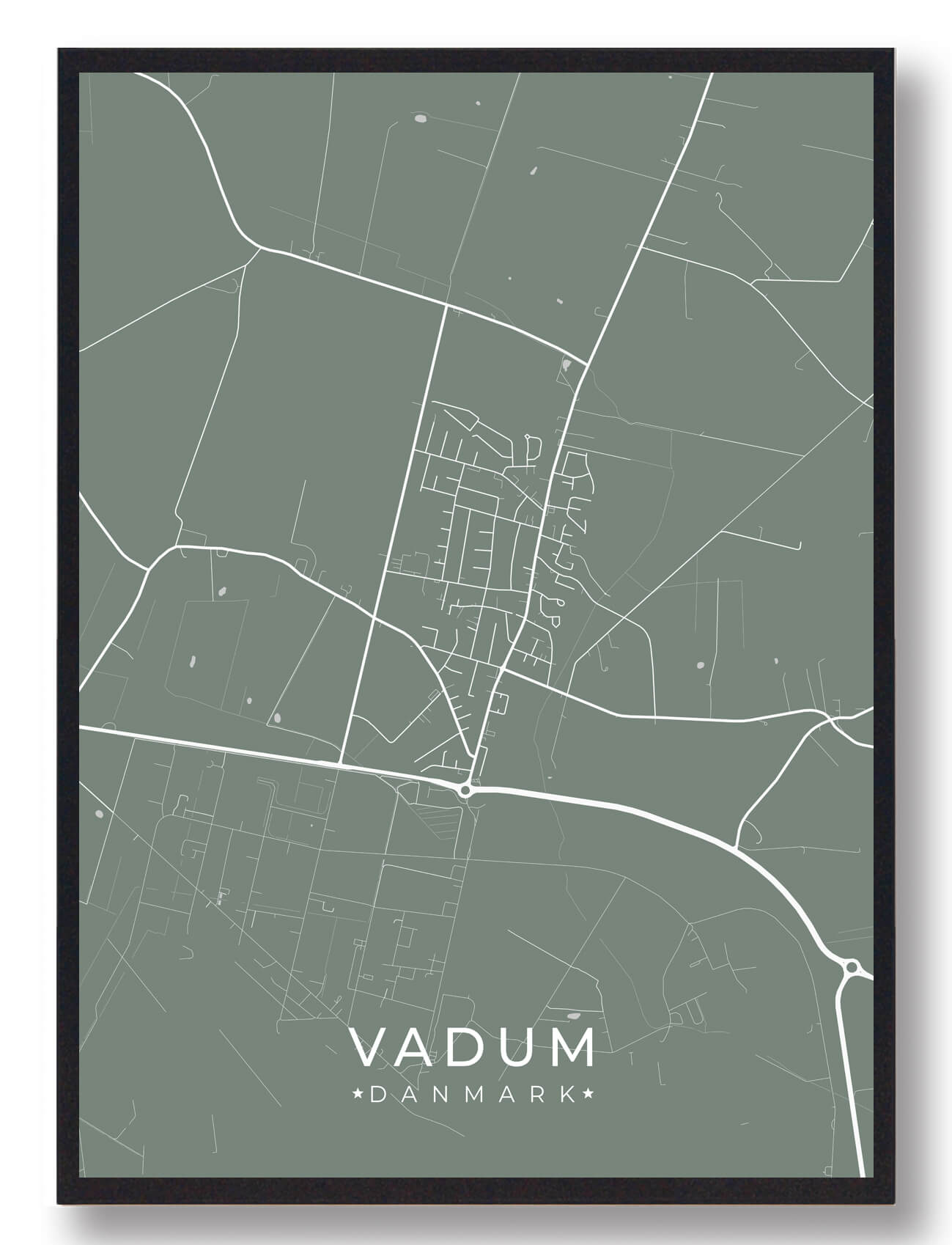 Vadum Byplakat Grøn  Størrelse:   15x21cm  A5