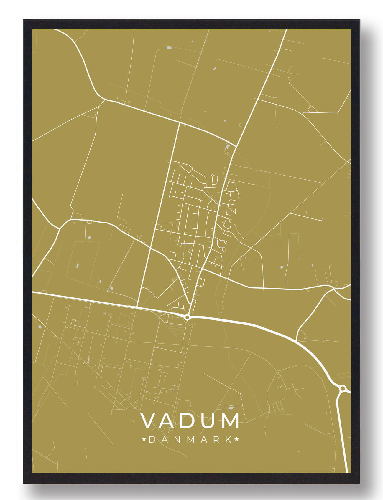 Vadum Byplakat Gul  Størrelse:   15x21cm  A5