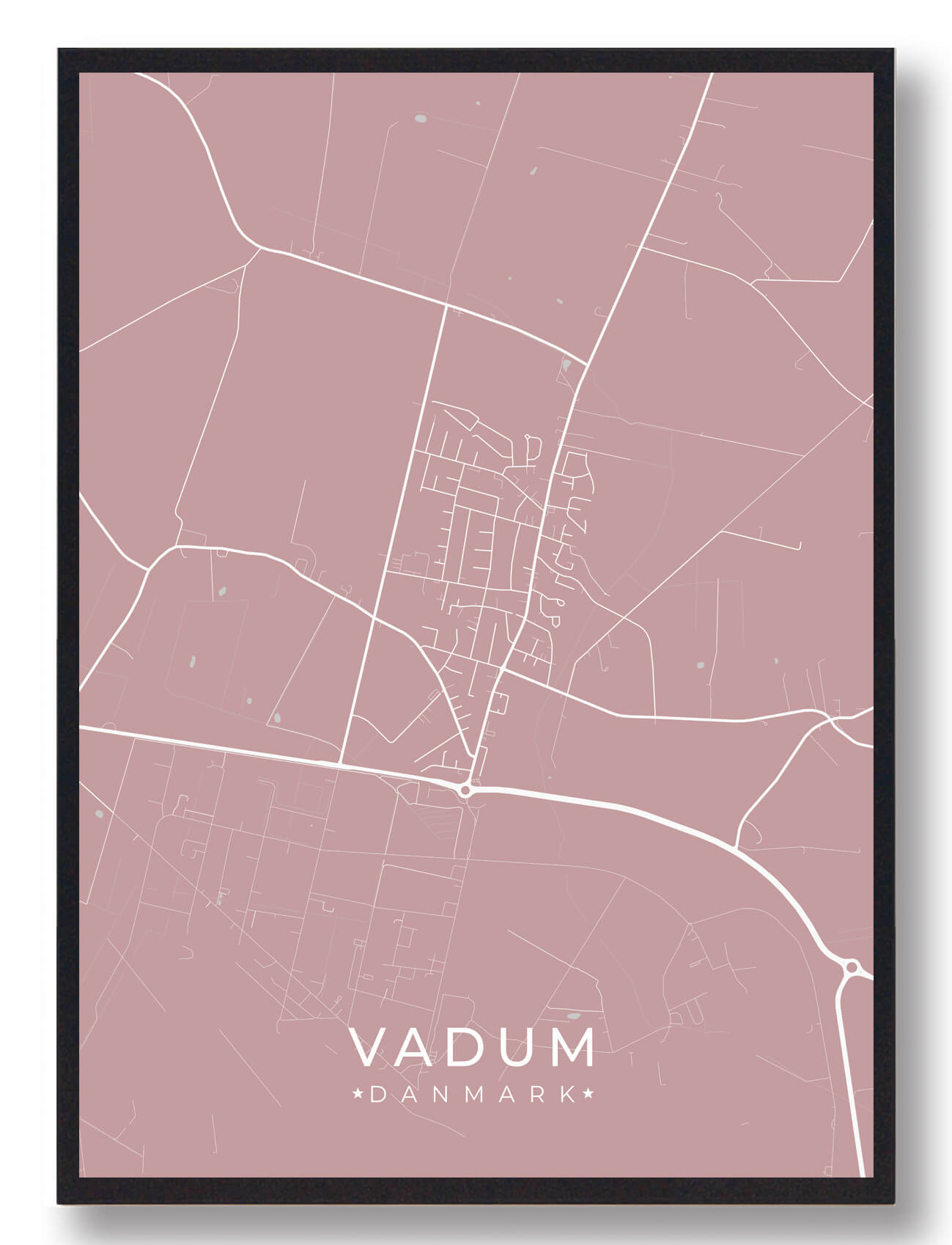 Vadum Byplakat Lyserød  Størrelse:   15x21cm  A5