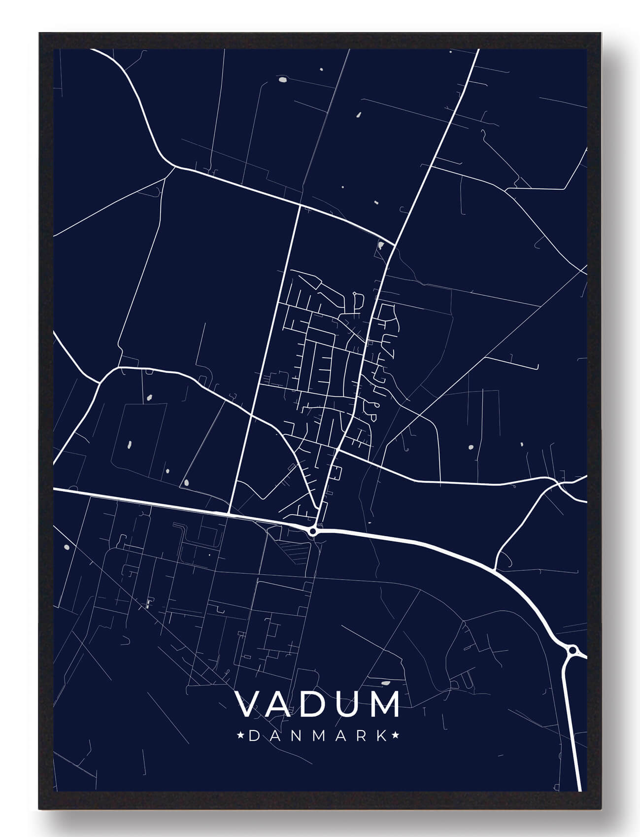 Vadum Byplakat Mørkeblå  Størrelse:   15x21cm  A5