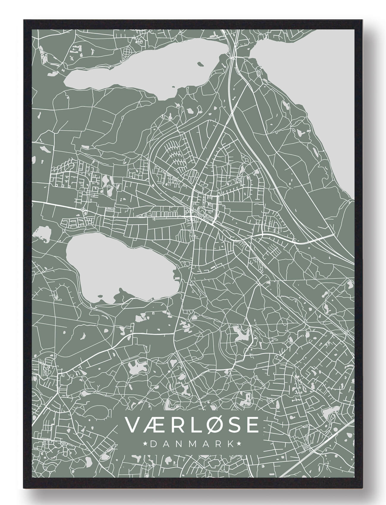 Værløse Plakat Grøn  Størrelse:   15x21cm  A5
