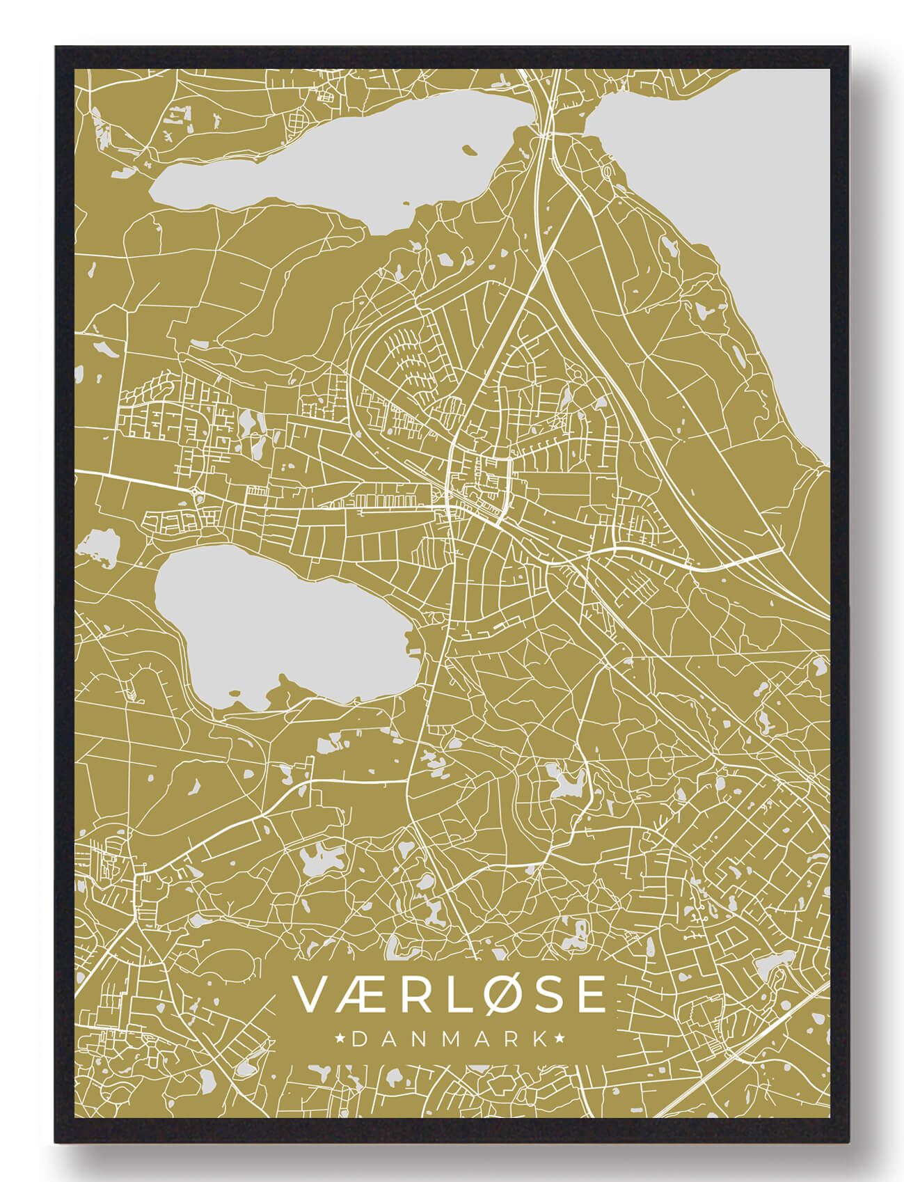 Værløse Plakat Gul  Størrelse:   15x21cm  A5