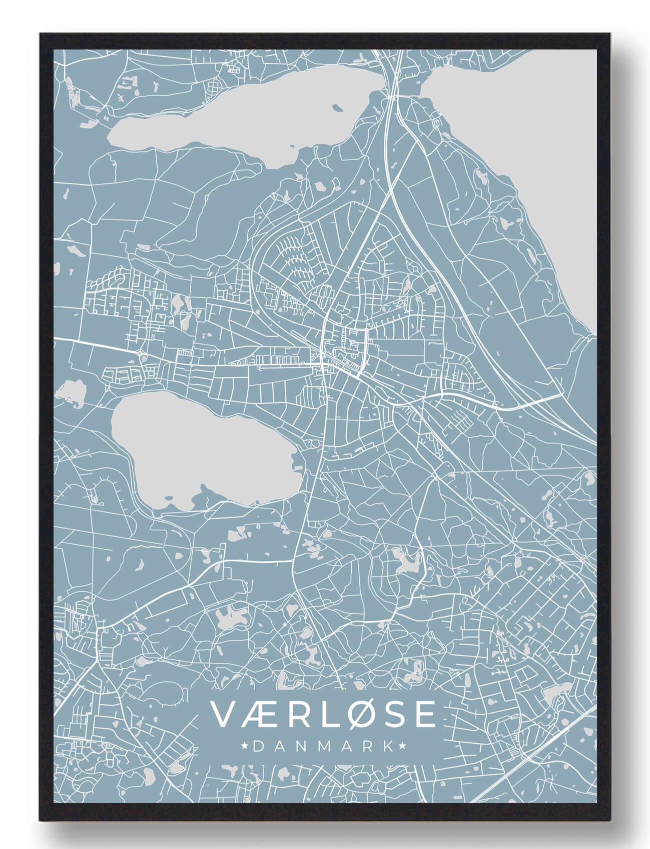Værløse Plakat Lyseblå  Størrelse:   15x21cm  A5