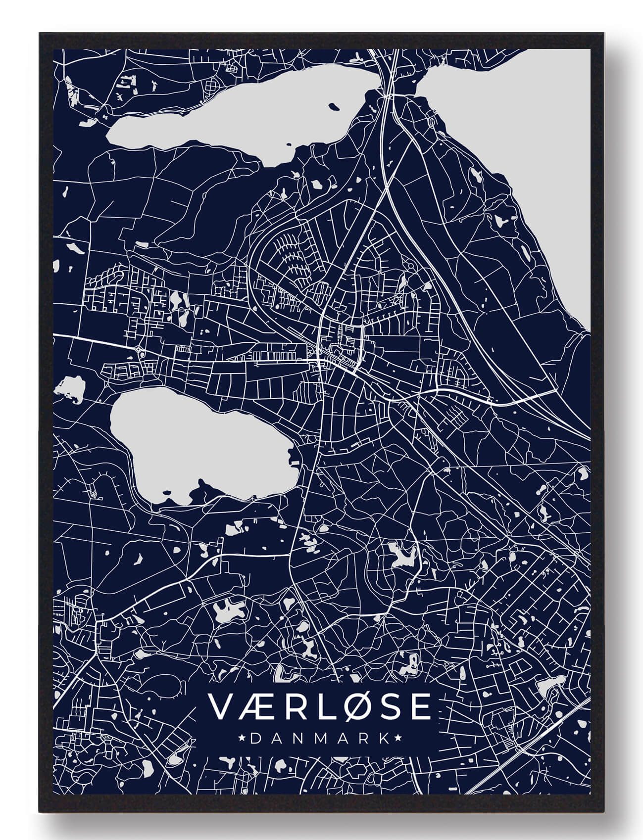 Værløse Plakat Mørkeblå  Størrelse:   15x21cm  A5