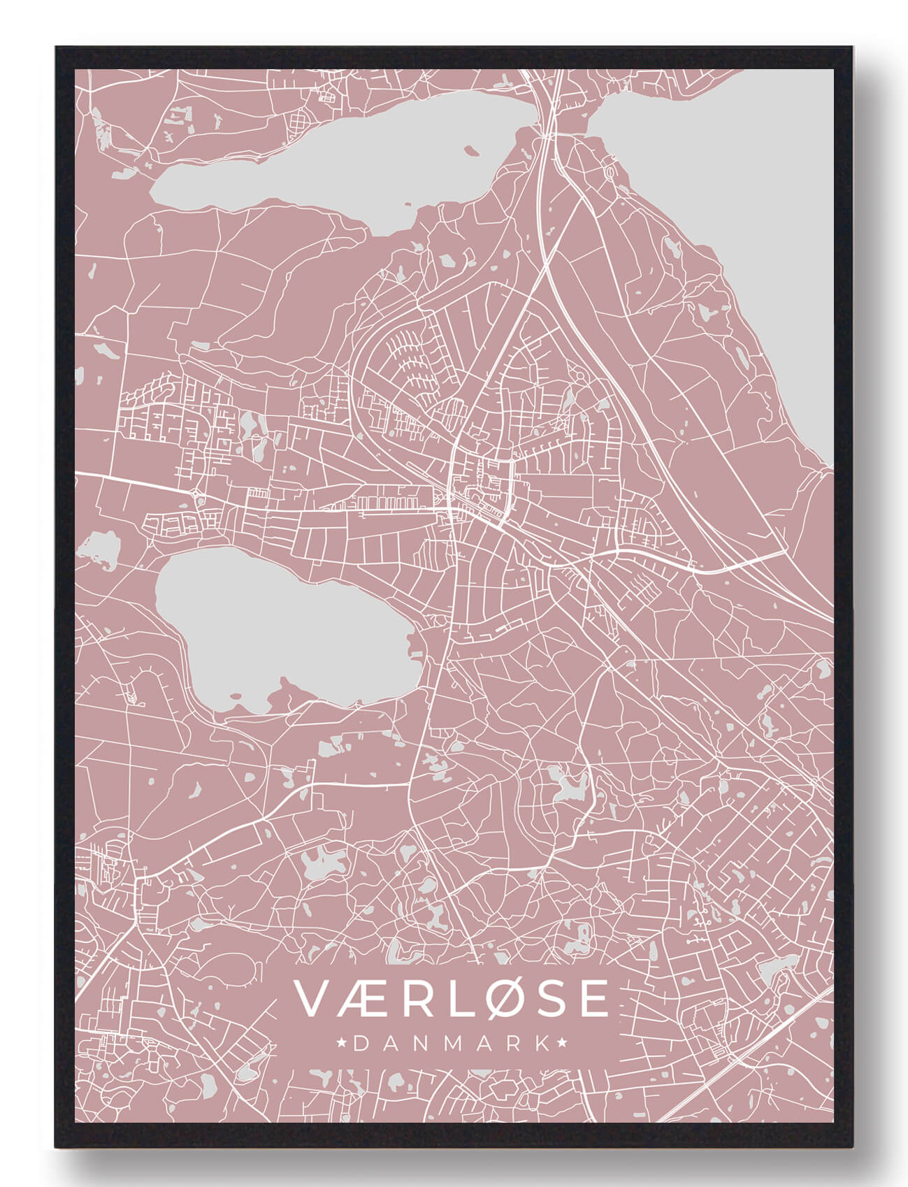 Værløse Plakat Rosa  Størrelse:   15x21cm  A5