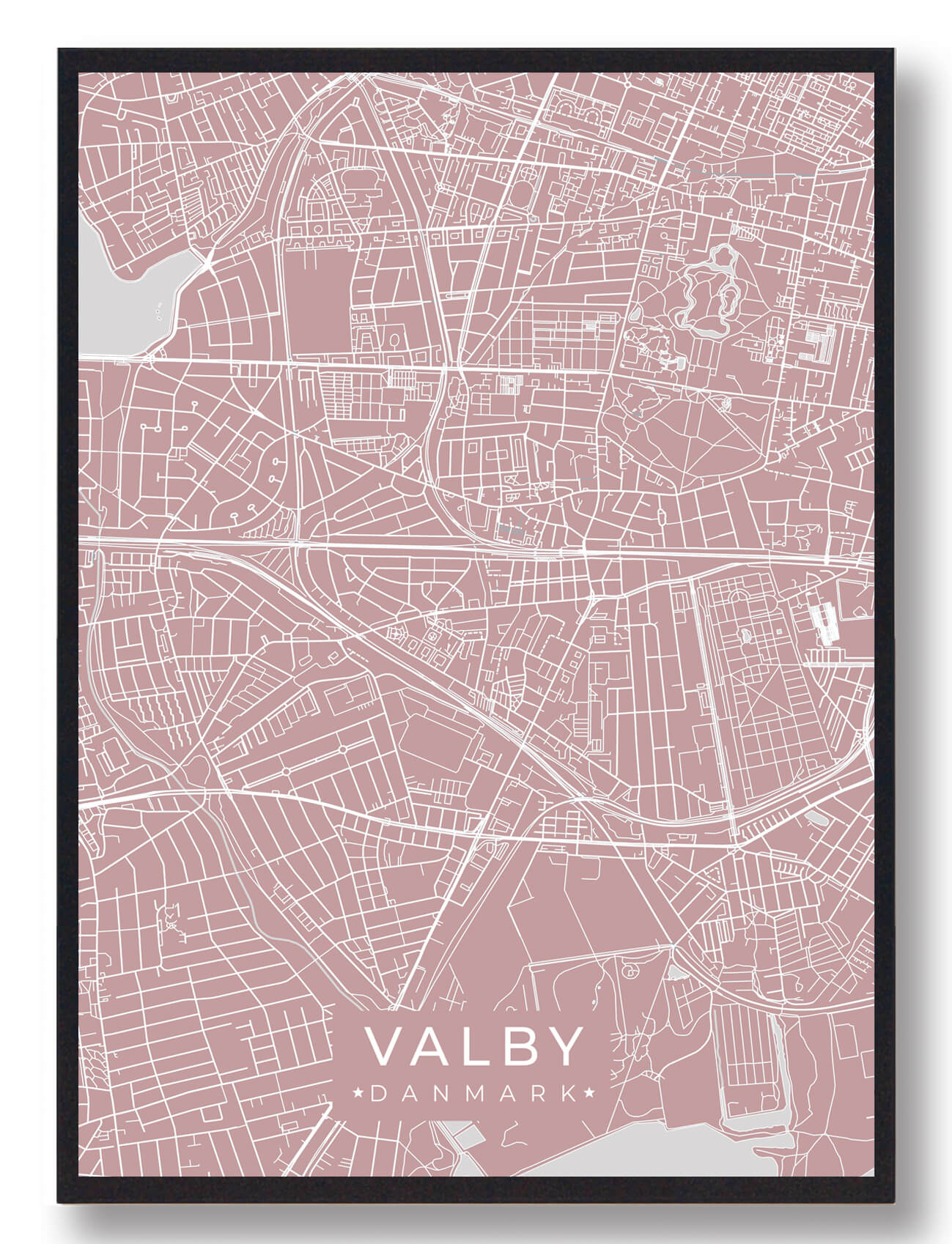 Valby Plakat Rosa  Størrelse:   15x21cm  A5