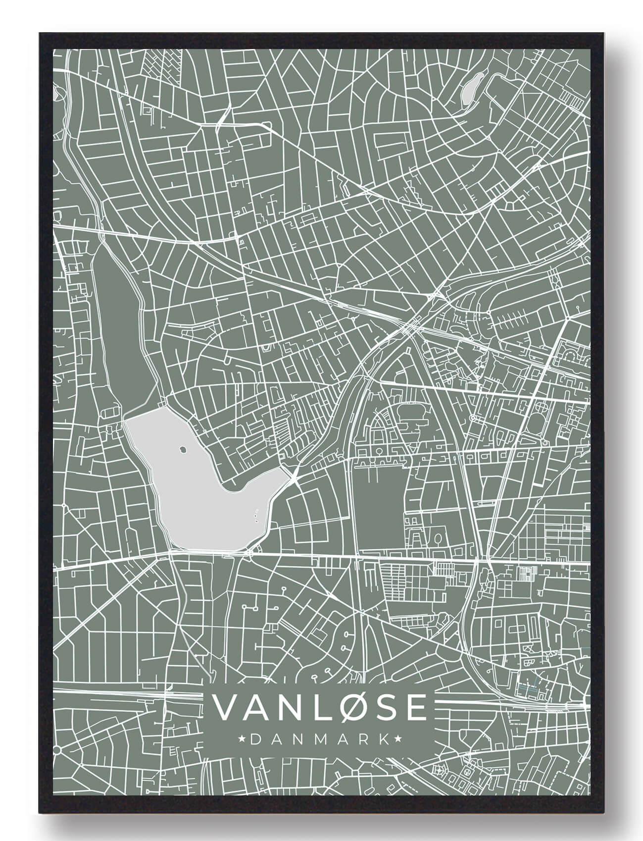 Vanløse Plakat Grøn  Størrelse:   15x21cm  A5