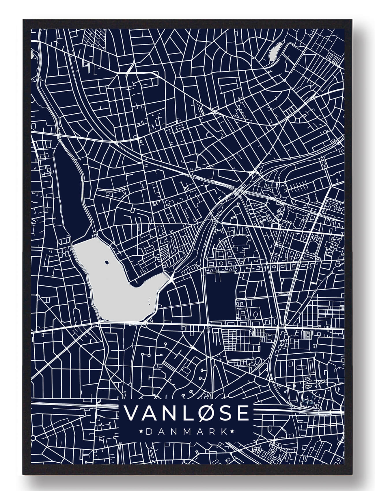 Vanløse Plakat Mørkeblå  Størrelse:   15x21cm  A5
