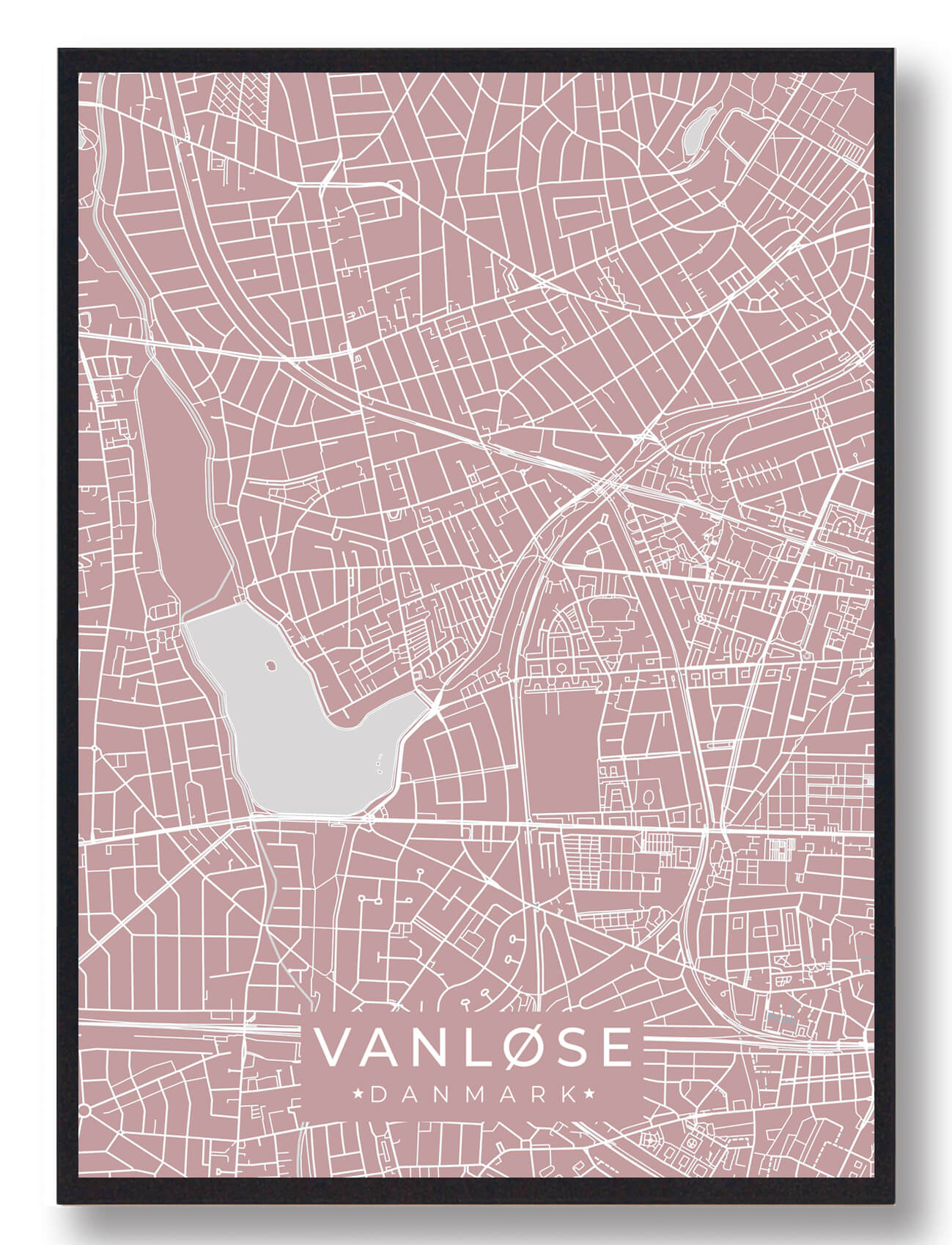 Vanløse Plakat Rosa  Størrelse:   15x21cm  A5