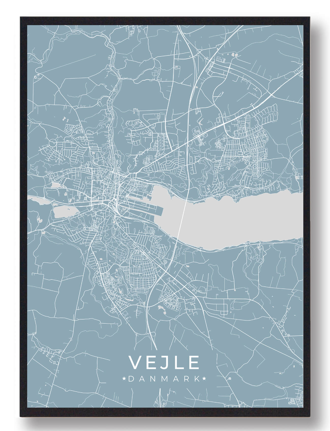 Vejle Plakat Lyseblå  Størrelse:   15x21cm  A5