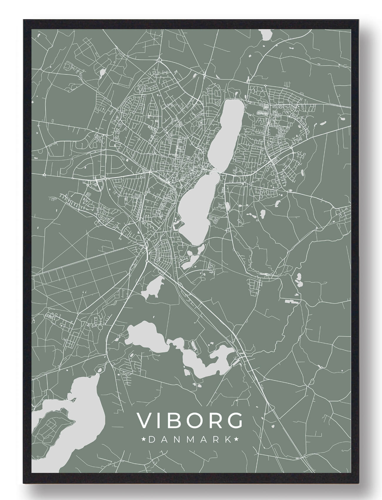Viborg Plakat Grøn  Størrelse:   15x21cm  A5
