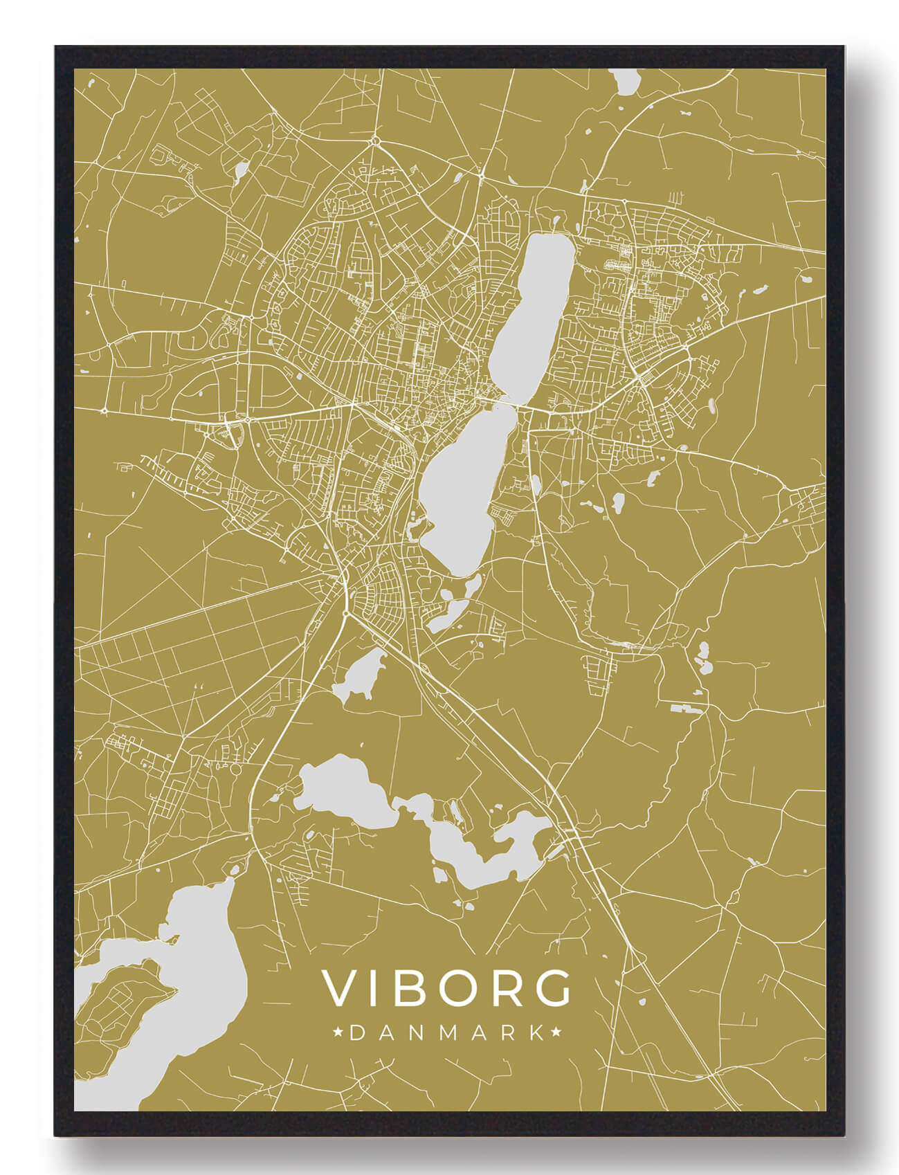 Viborg Plakat Gul  Størrelse:   15x21cm  A5