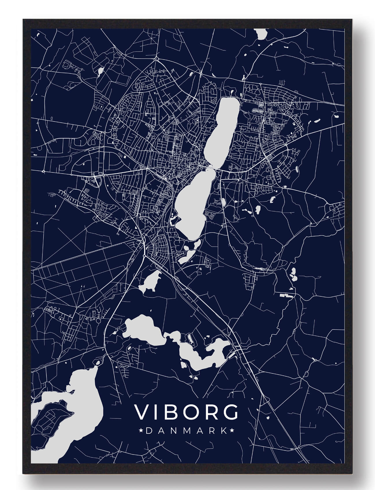 Viborg Plakat Mørkeblå  Størrelse:   15x21cm  A5