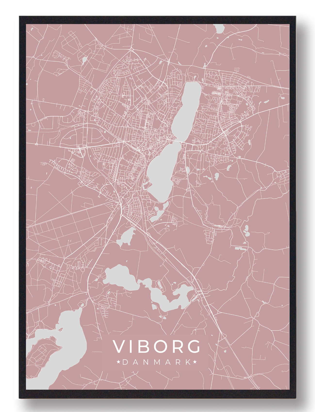 Viborg Plakat Rosa  Størrelse:   15x21cm  A5