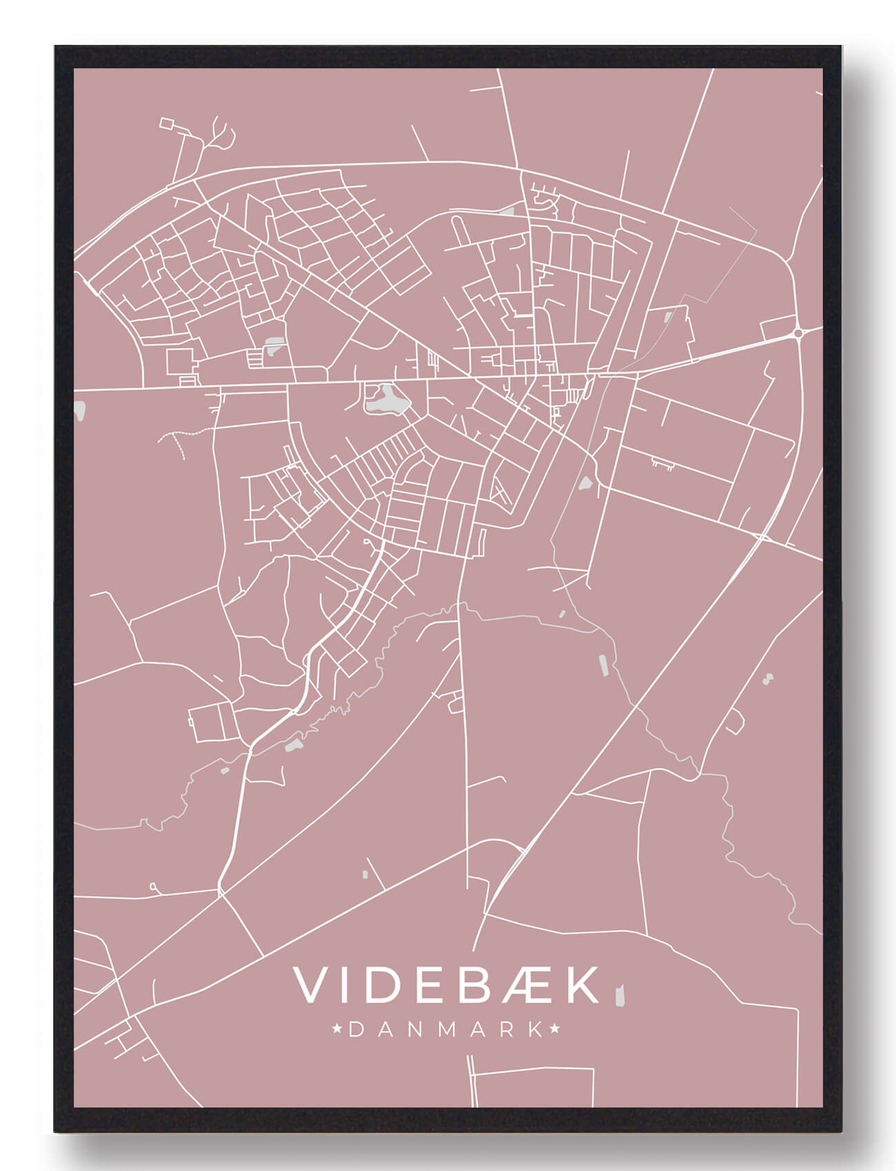 Videbæk Plakat Rosa  Størrelse:   15x21cm  A5