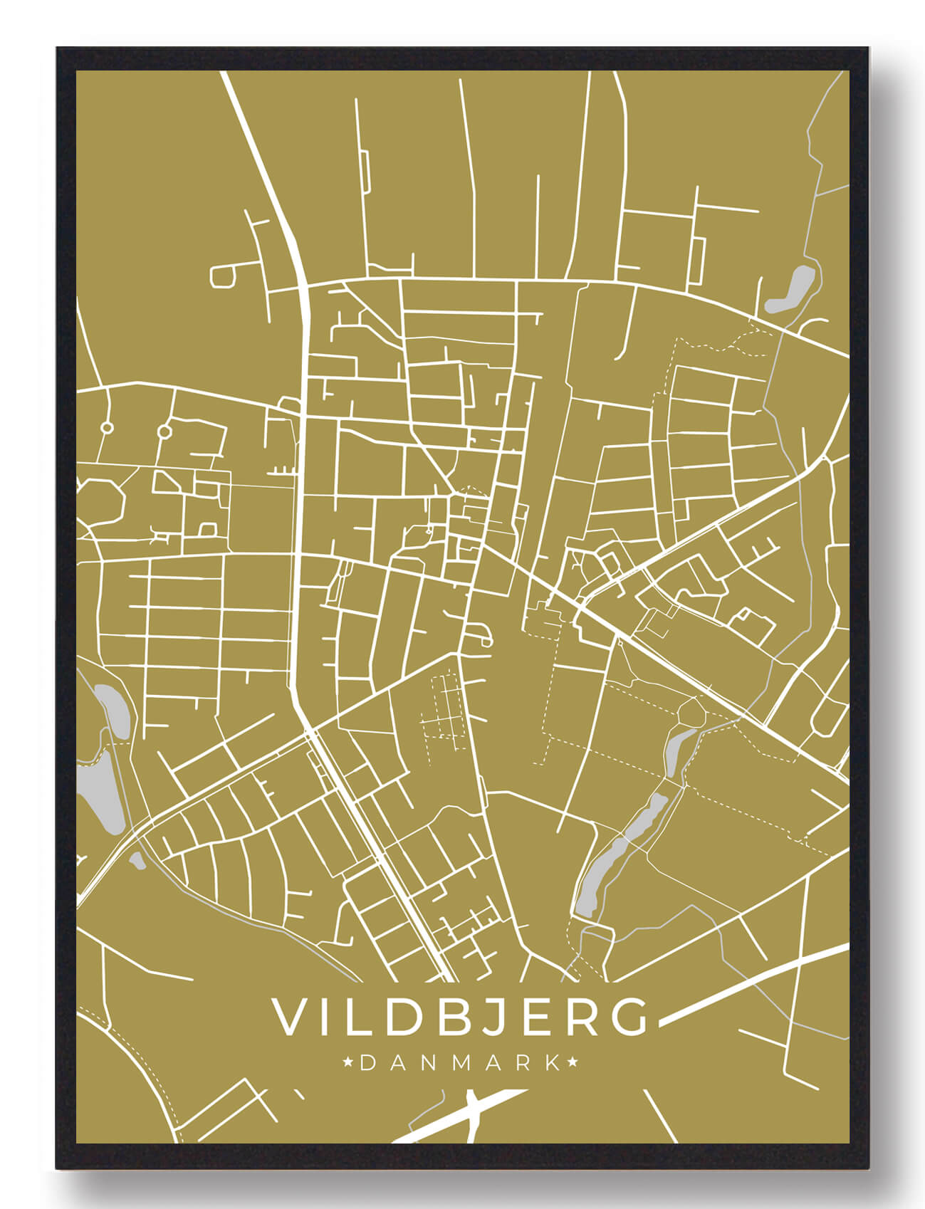 Vildbjerg Plakat Gul  Størrelse:   15x21cm  A5