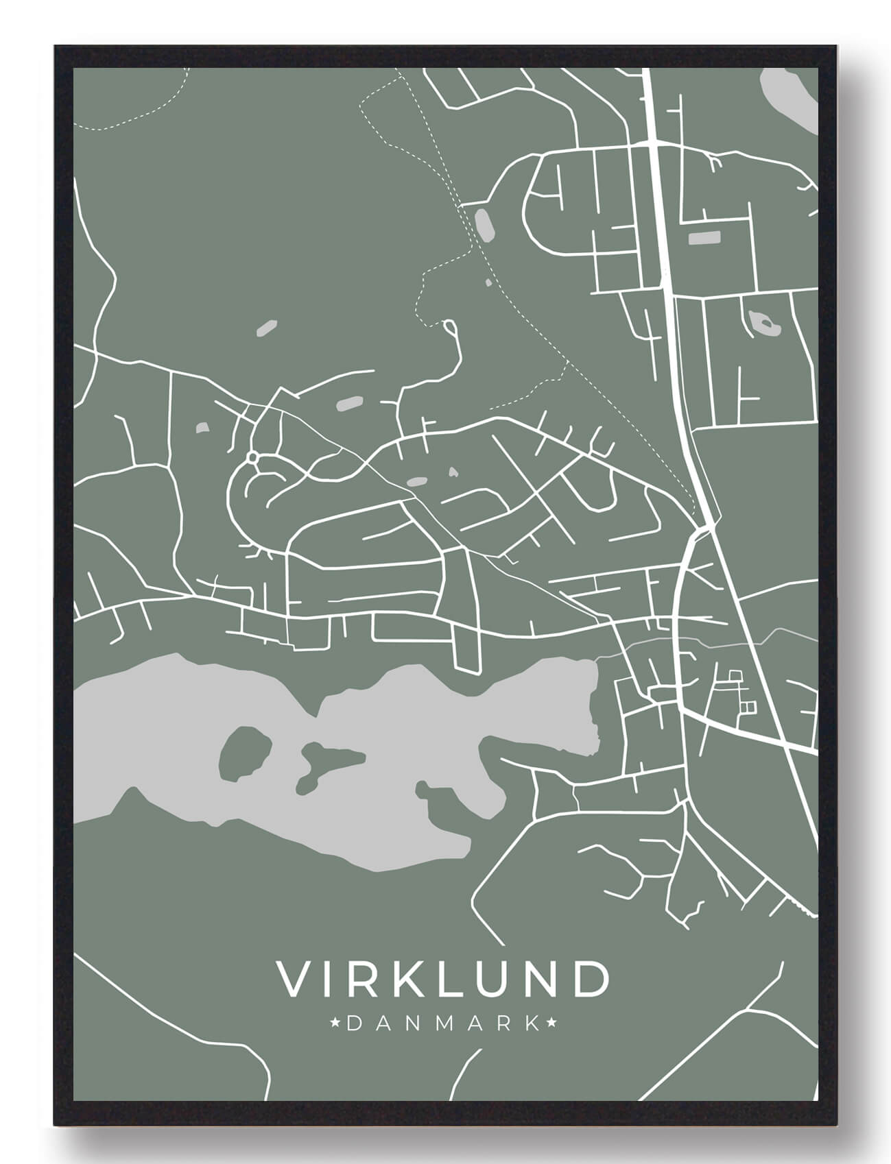 Virklund Plakat Grøn  Størrelse:   15x21cm  A5