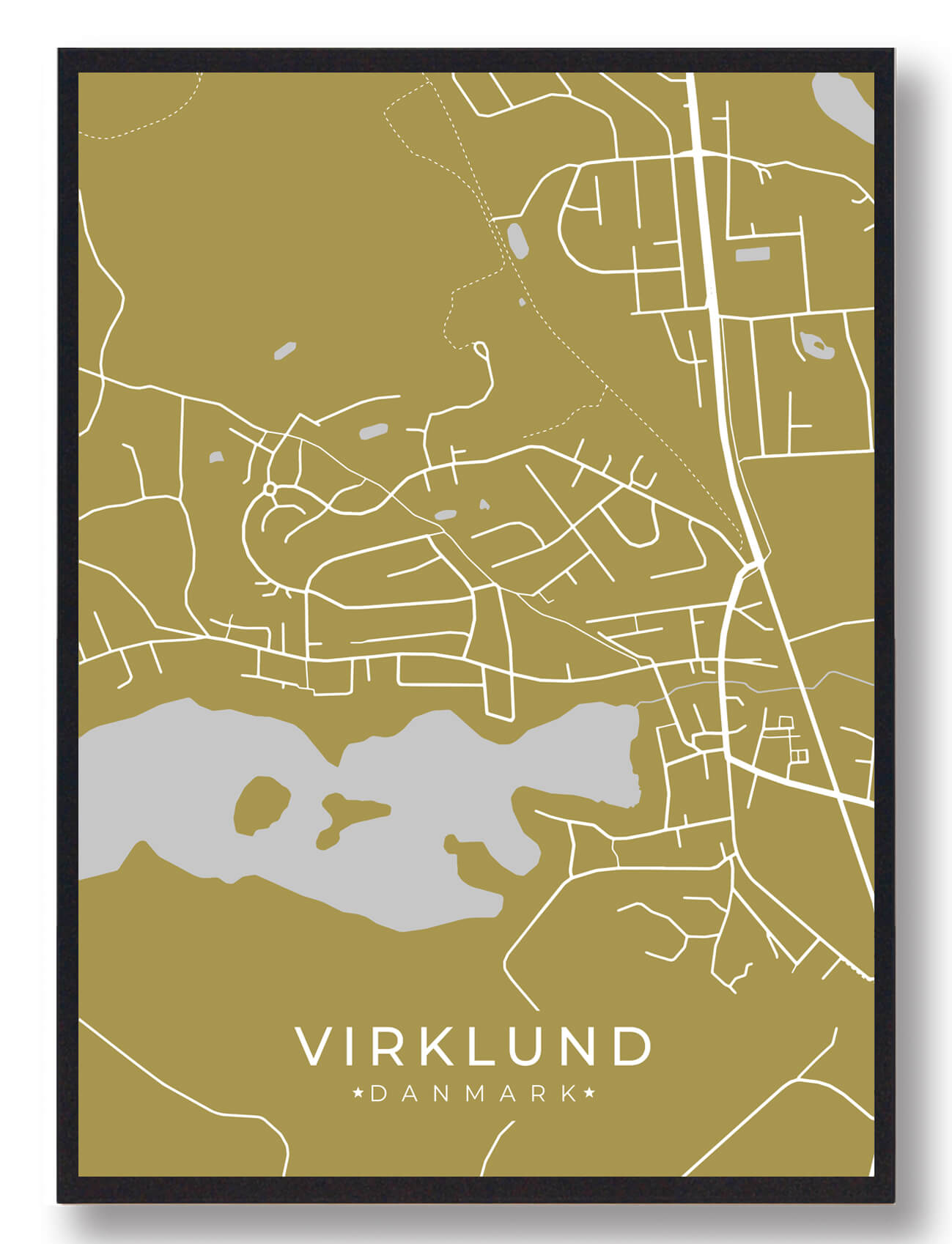 Virklund Plakat Gul  Størrelse:   15x21cm  A5