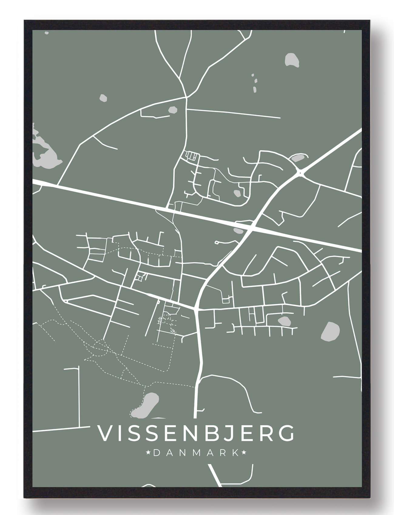 Vissenbjerg Plakat Grøn  Størrelse:   15x21cm  A5