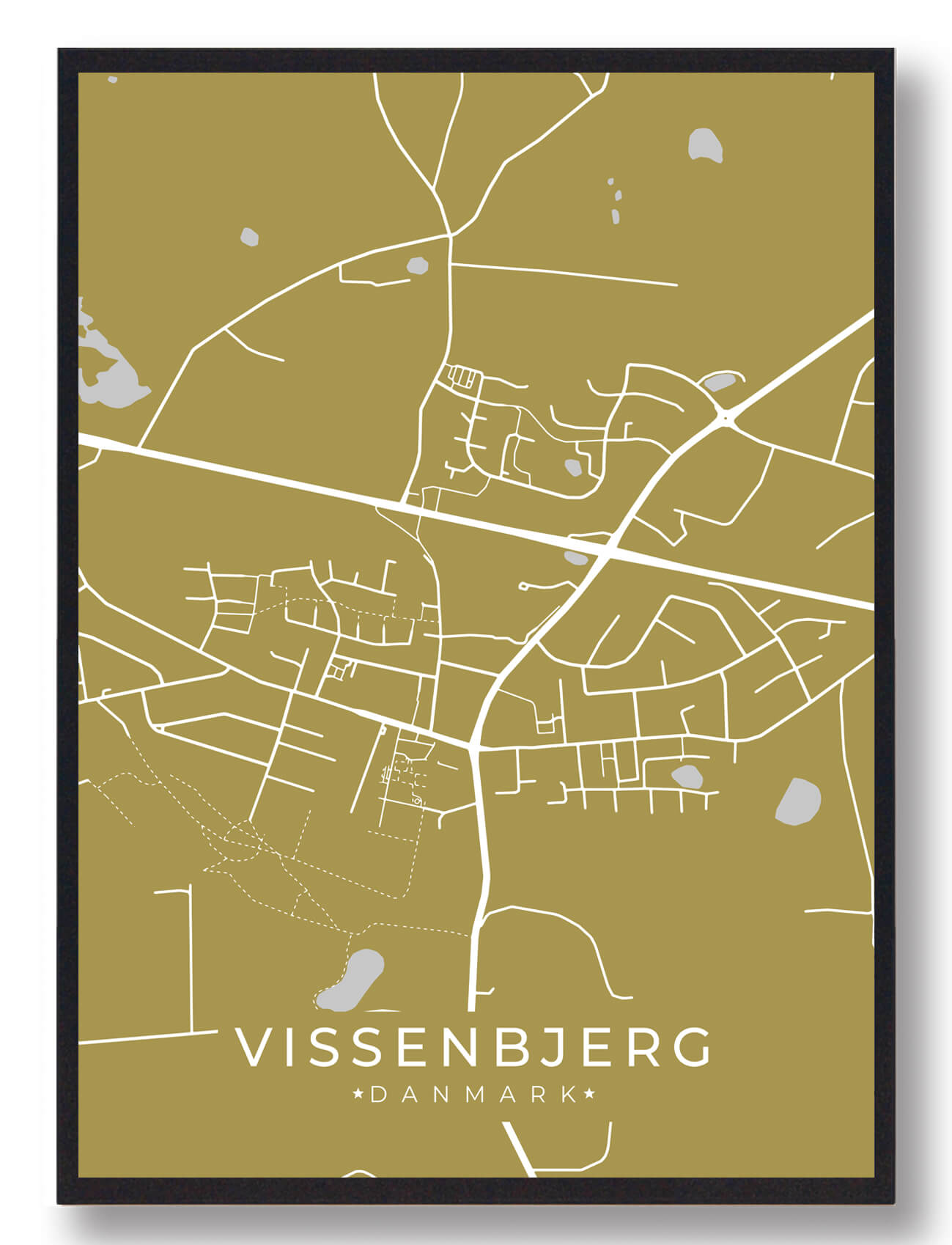 Vissenbjerg Plakat Gul  Størrelse:   15x21cm  A5