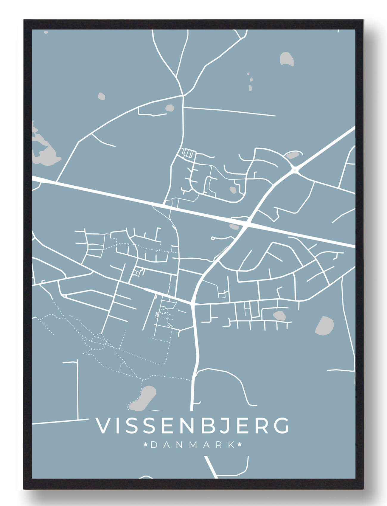 Vissenbjerg Plakat Lyseblå  Størrelse:   15x21cm  A5
