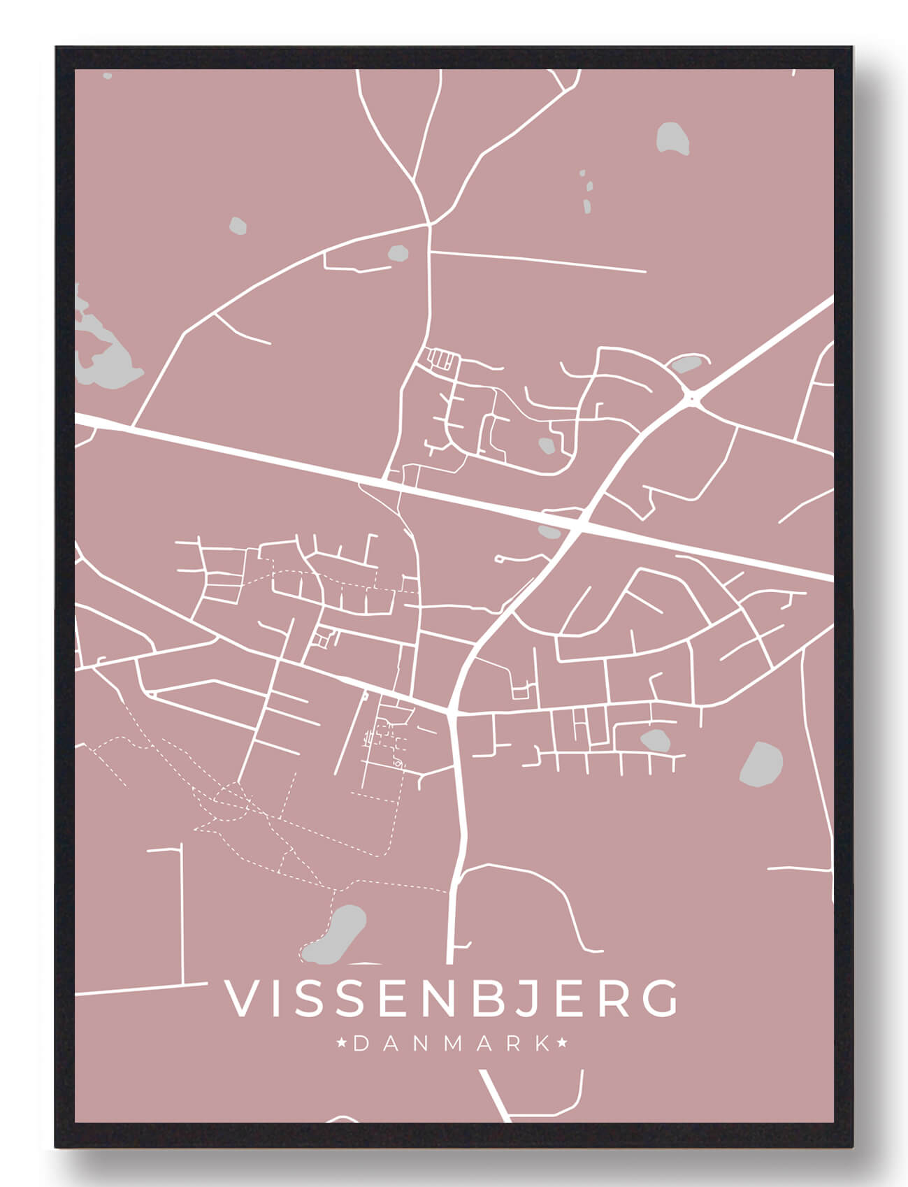 Vissenbjerg Plakat Rosa  Størrelse:   15x21cm  A5