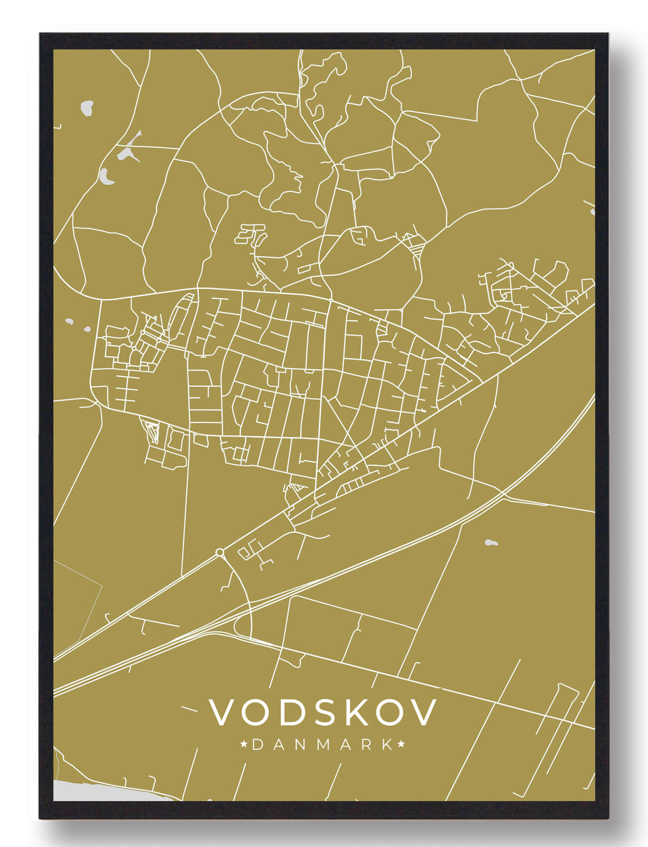 Vodskov Plakat Gul  Størrelse:   15x21cm  A5