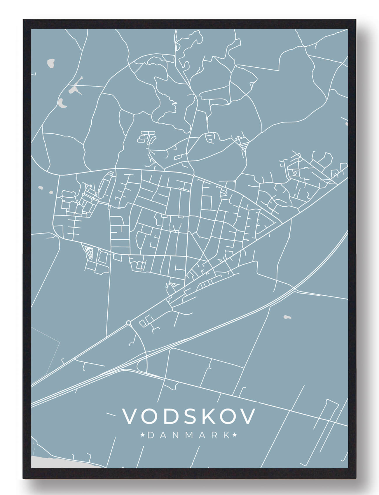 Vodskov Plakat Lyseblå  Størrelse:   15x21cm  A5