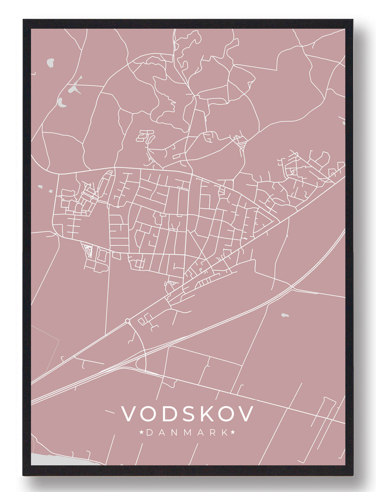 Vodskov Plakat Rosa  Størrelse:   15x21cm  A5