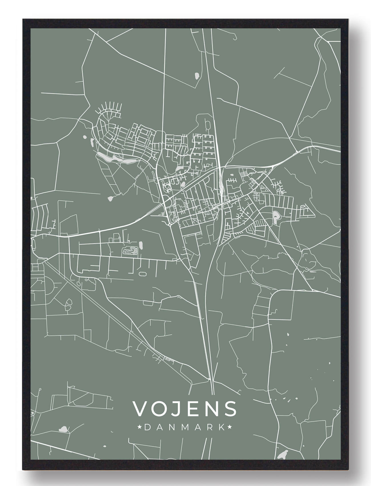 Vojens Plakat Grøn  Størrelse:   15x21cm  A5