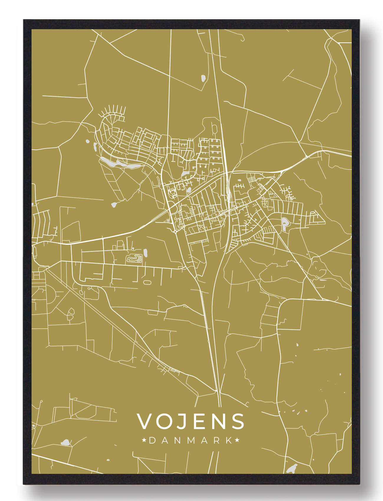 Vojens Plakat Gul  Størrelse:   15x21cm  A5