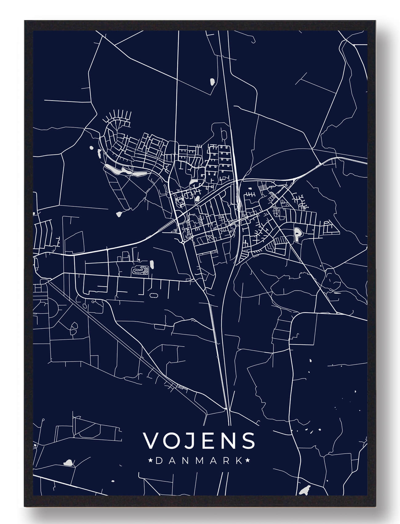 Vojens Plakat Mørkeblå  Størrelse:   15x21cm  A5