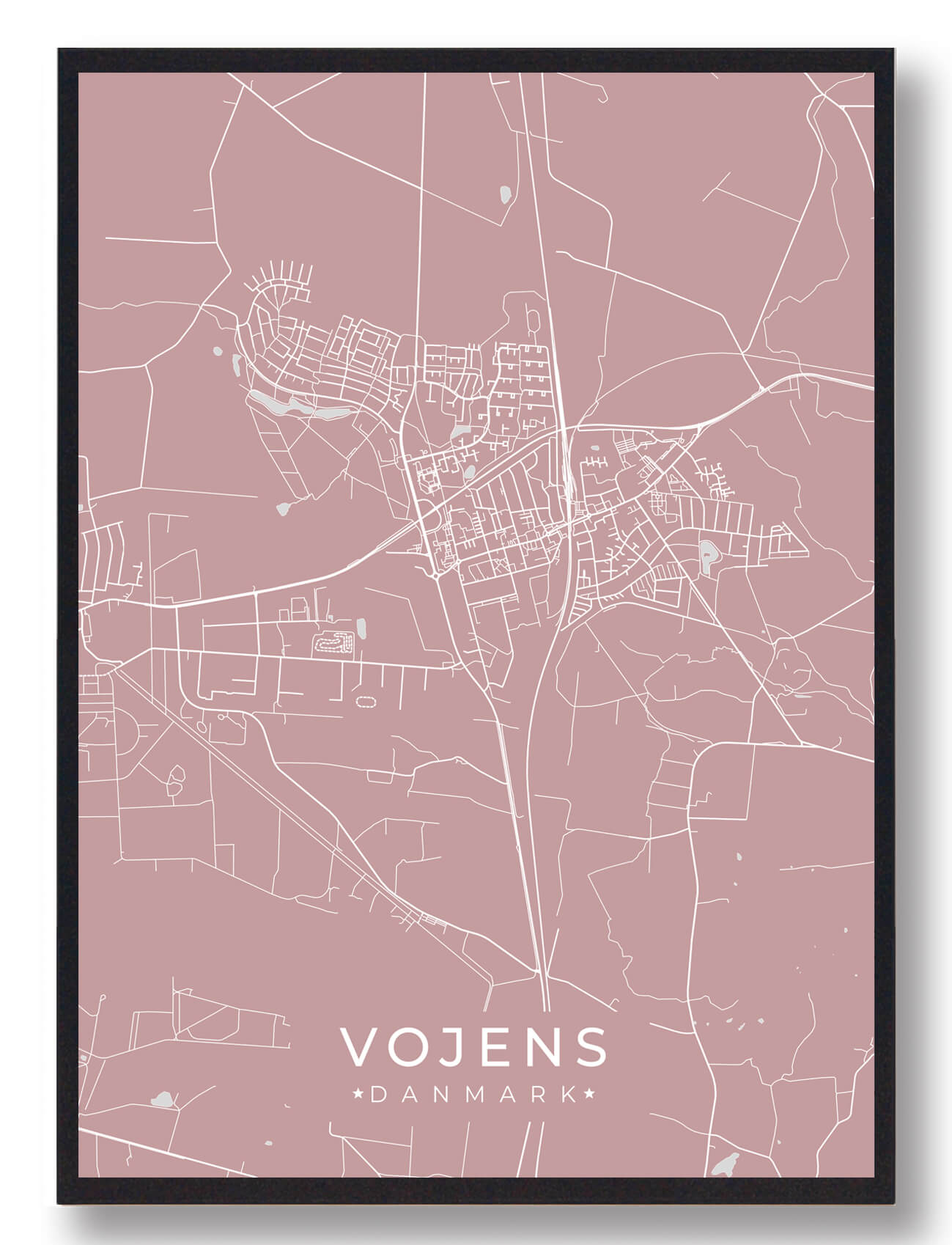 Vojens Plakat Rosa  Størrelse:   15x21cm  A5