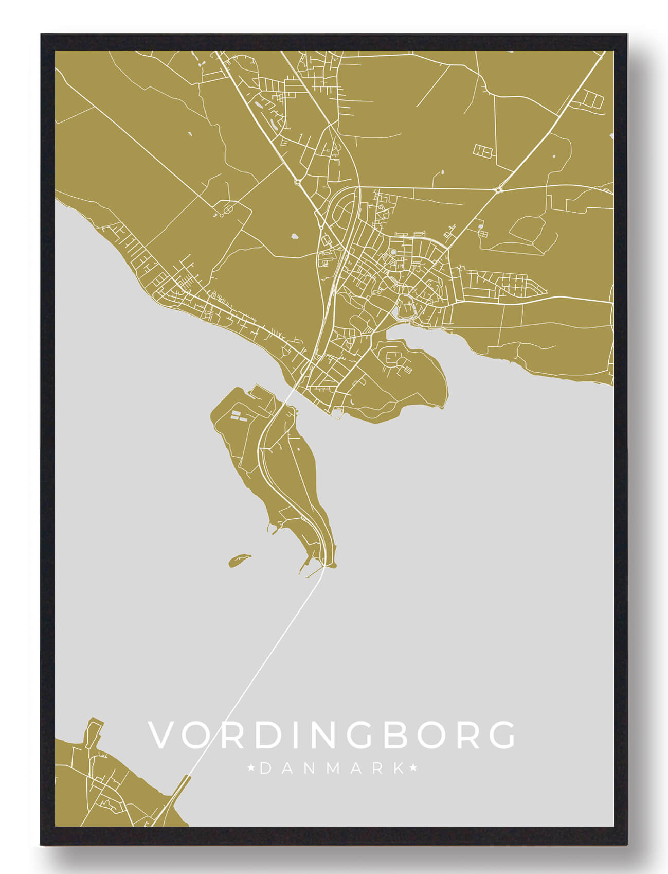 Vordingborg Plakat Gul  Størrelse:   15x21cm  A5