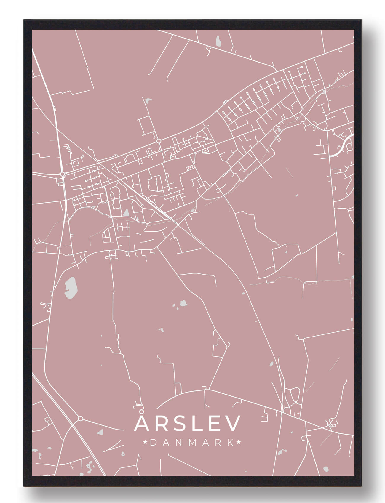 årslev Plakat Rosa  Størrelse:   15x21cm  A5