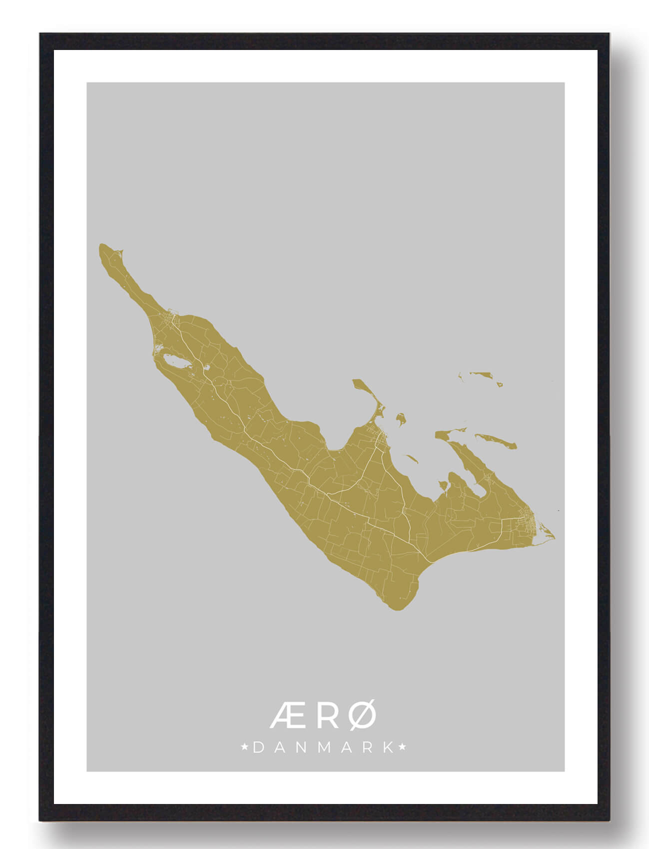 ærø Plakat  Gul  Størrelse:   15x21cm  A5
