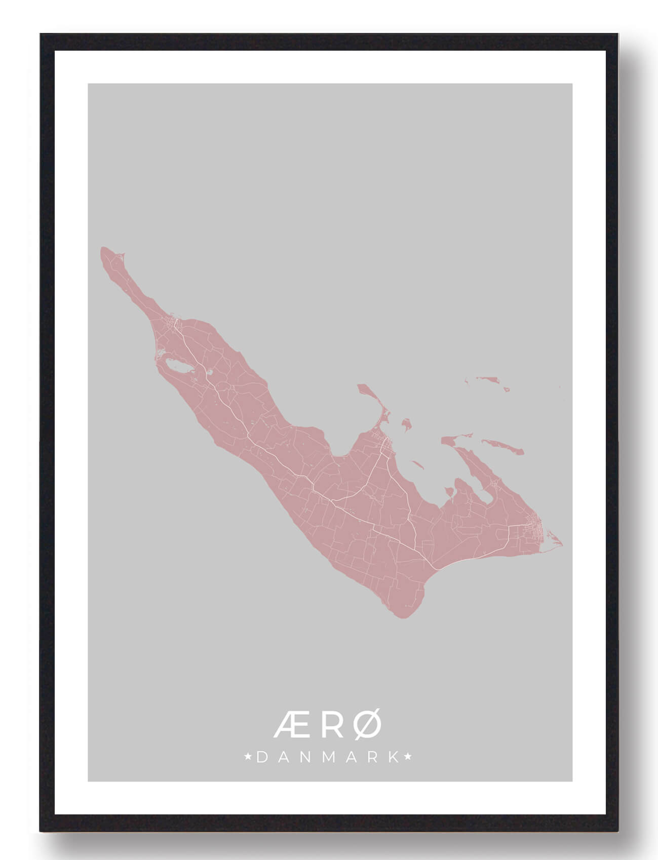 ærø Plakat  Rosa  Størrelse:   15x21cm  A5