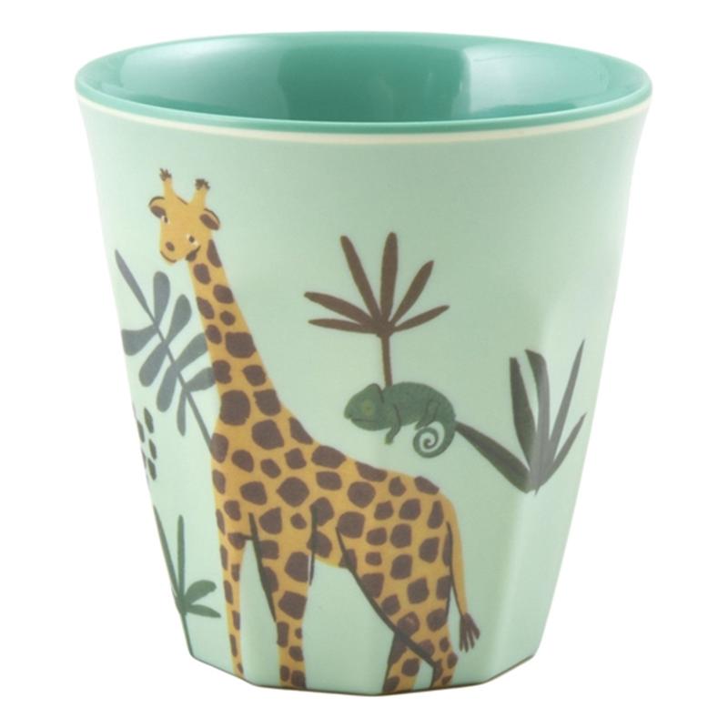 Blue Jungle Animal Print Lille Melamin Børnekop fra Rice