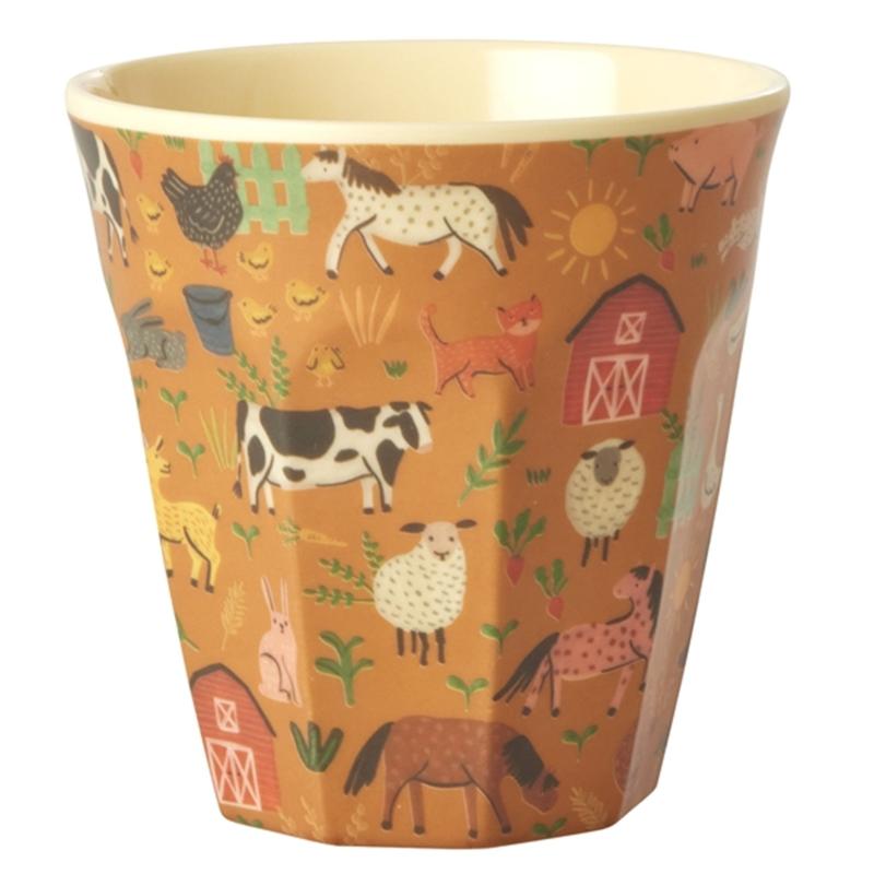 Brown Farm Totable Mellem Melamin Kop fra Rice