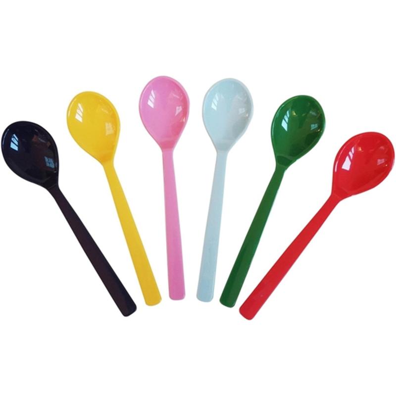 Assorted Colors Melamin Teskeer 6 Pak fra Rice
